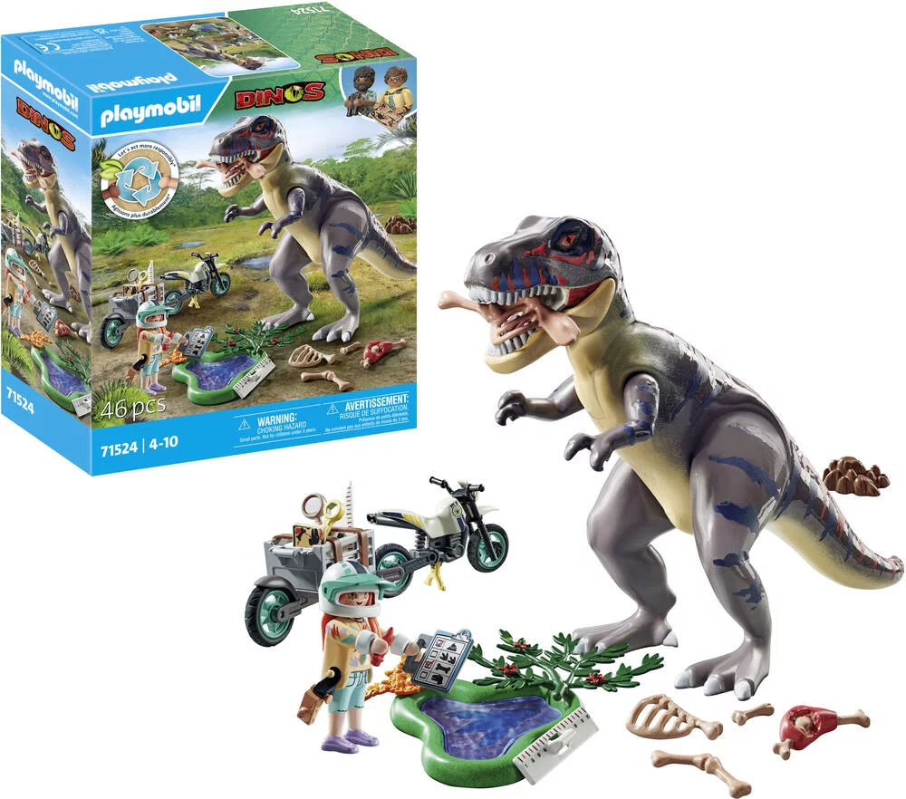 EXPLORATEUR AVEC MOTO ET TYRANNOSAURE - 71524