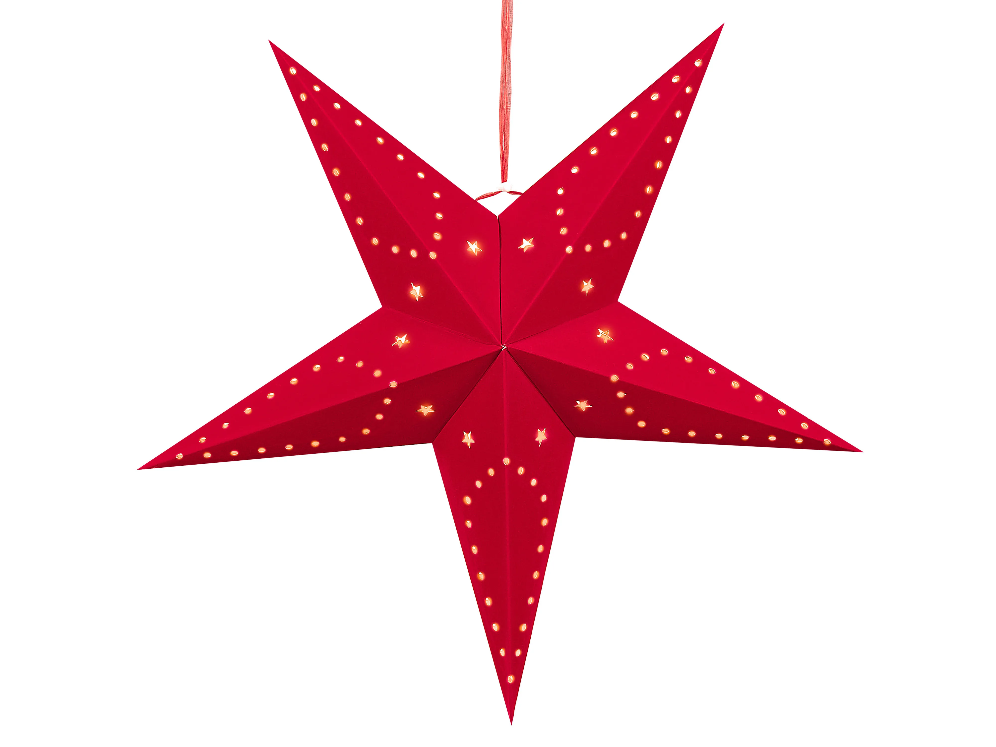 Set van 2 hangende decoraties LED MOTTI Ster 60 cm Rood