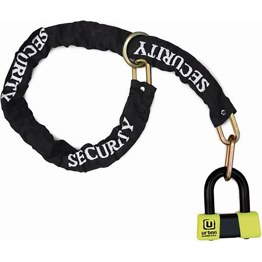 Urban - Pack antivol U75I Ø18 + chaîne lasso Ø10 x 120 cm URU75IP Jaune / Noir