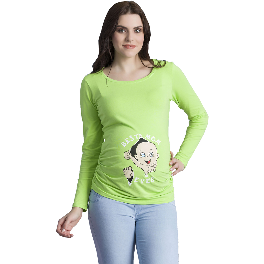 M.M.C. Umstandslangarmshirt Best Mom Ever mit Motiv Hellgrün