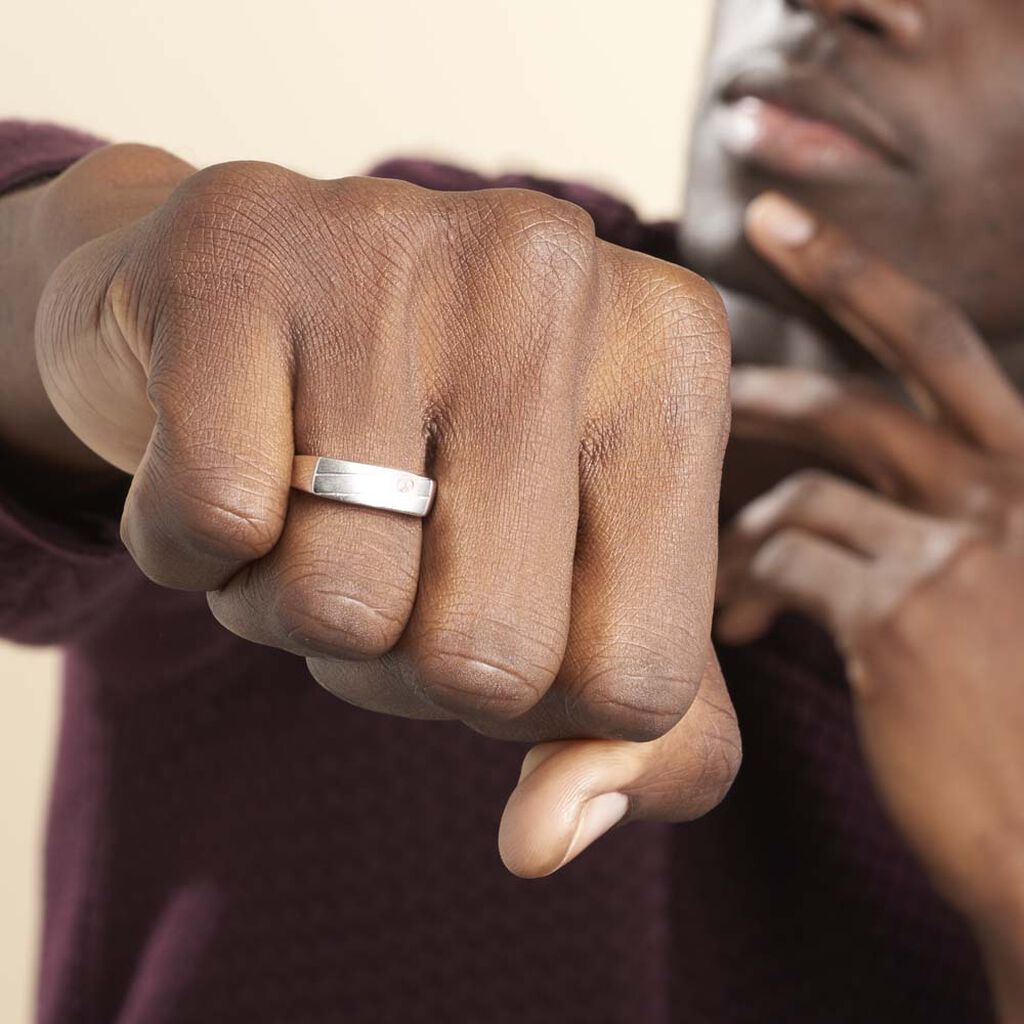 Chevalière Michel Argent Blanc Oxyde De Zirconium