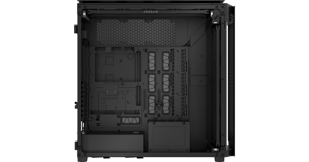 CorsairiCUE LINK 9000D RGB AIRFLOW big tower behuizing  (Zwart | 4x USB-A | 2x USB-C | Tempered Glass)