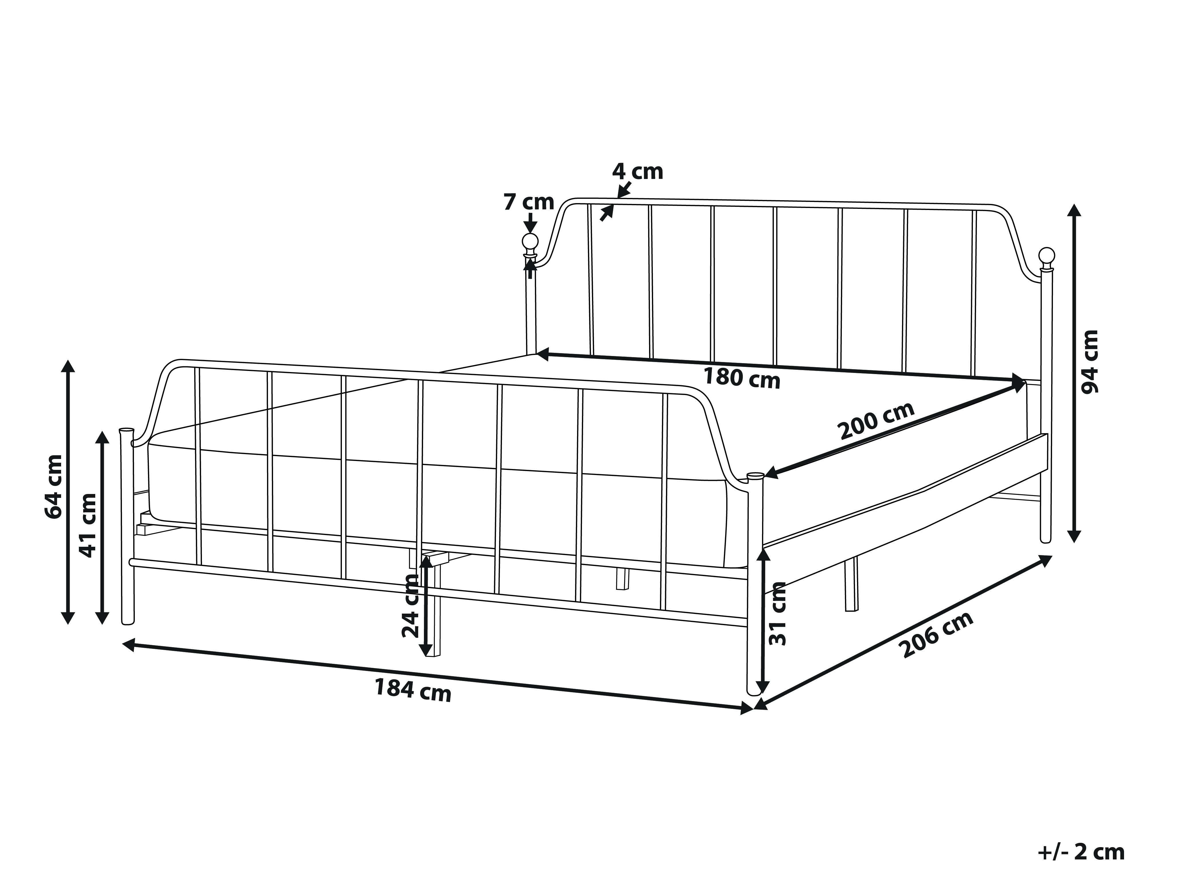 Bed Metaal MAURESSAC 180 x 200 cm Zwart