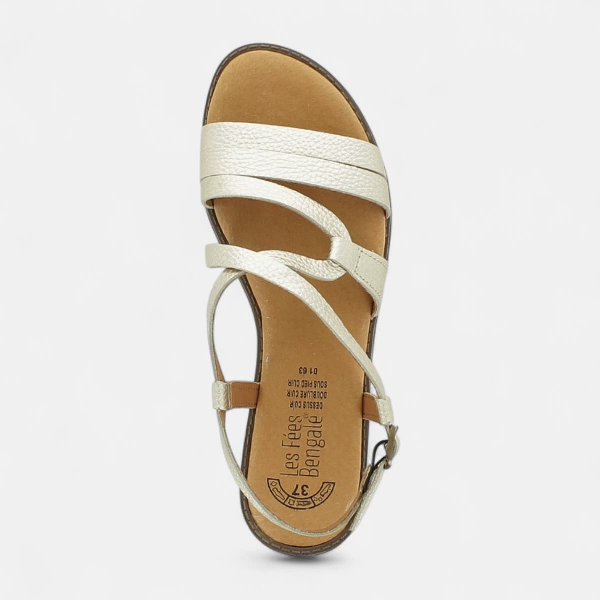 Nu-pieds Femme en cuir or