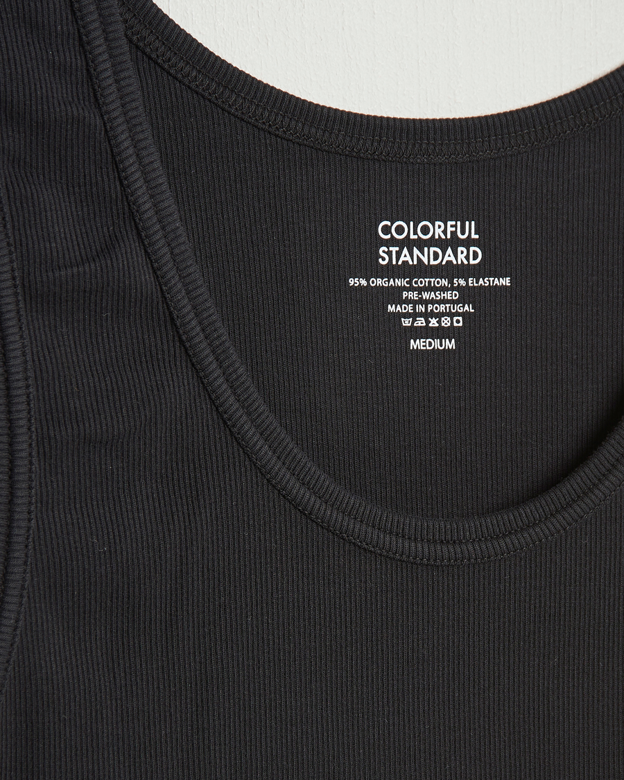 Colorful Standard Organic Rib Tank Top Deep Black