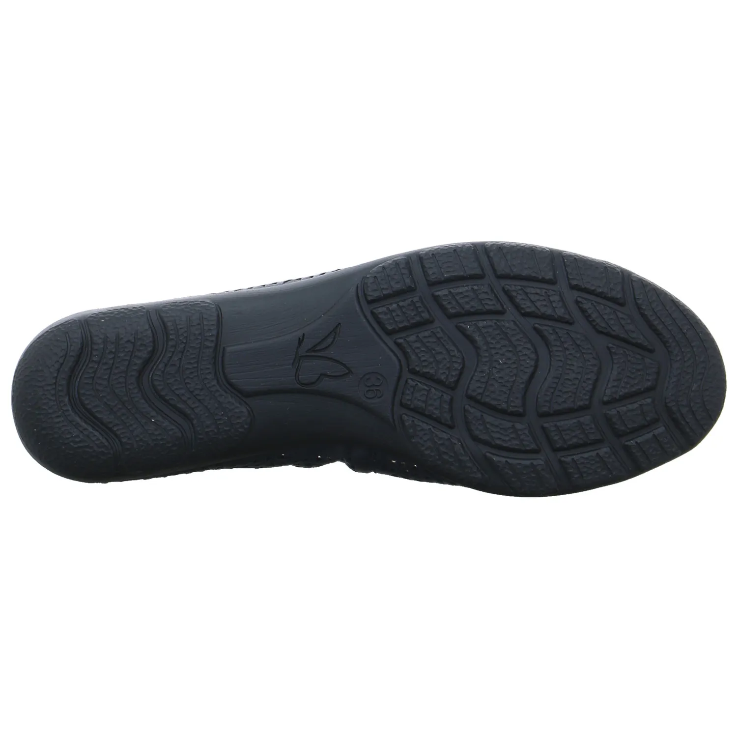CAPRICE Ballerina Blau Leder  mit Wechselfussbett