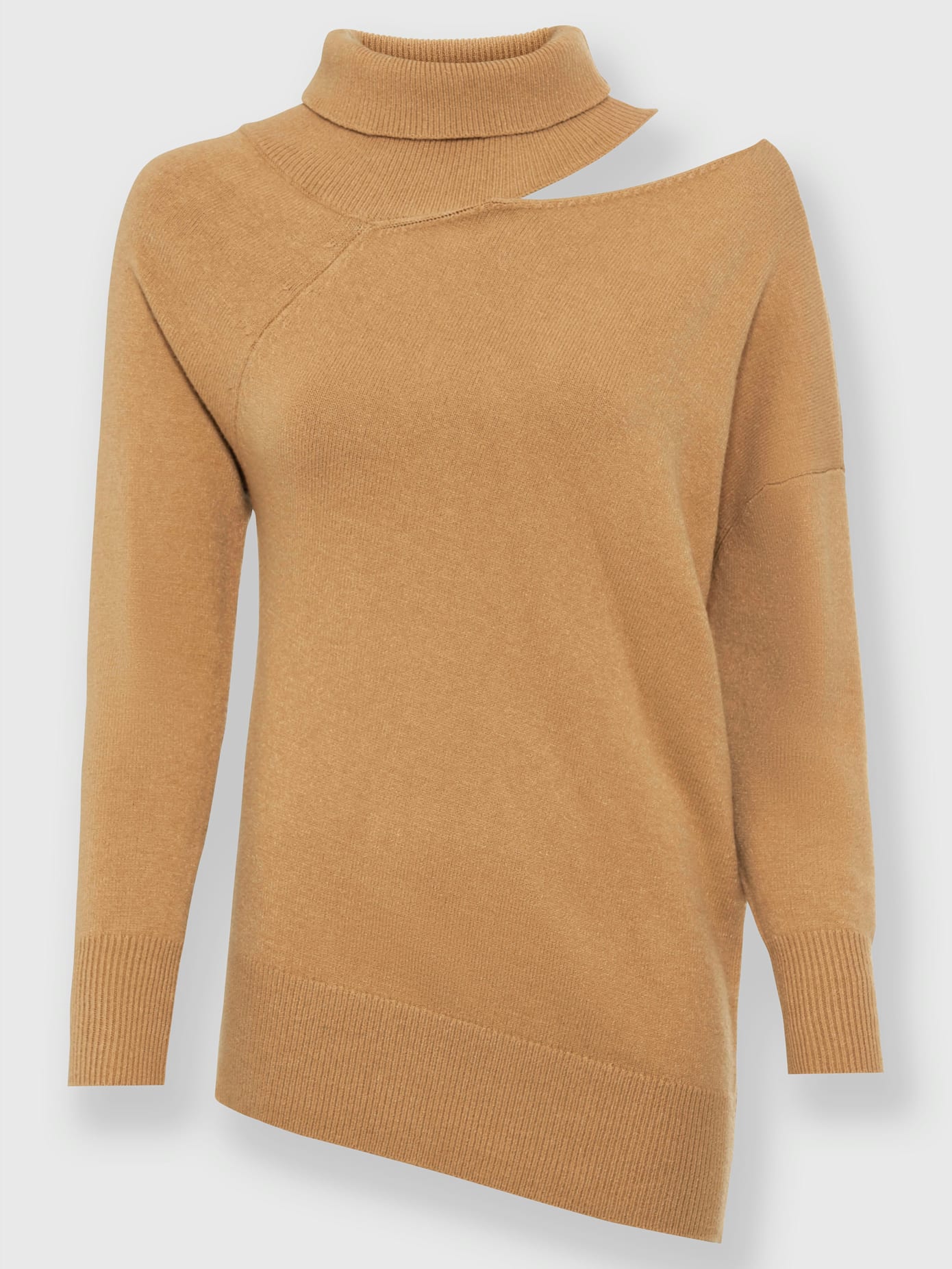 Pull à col roulé découpe raffinée