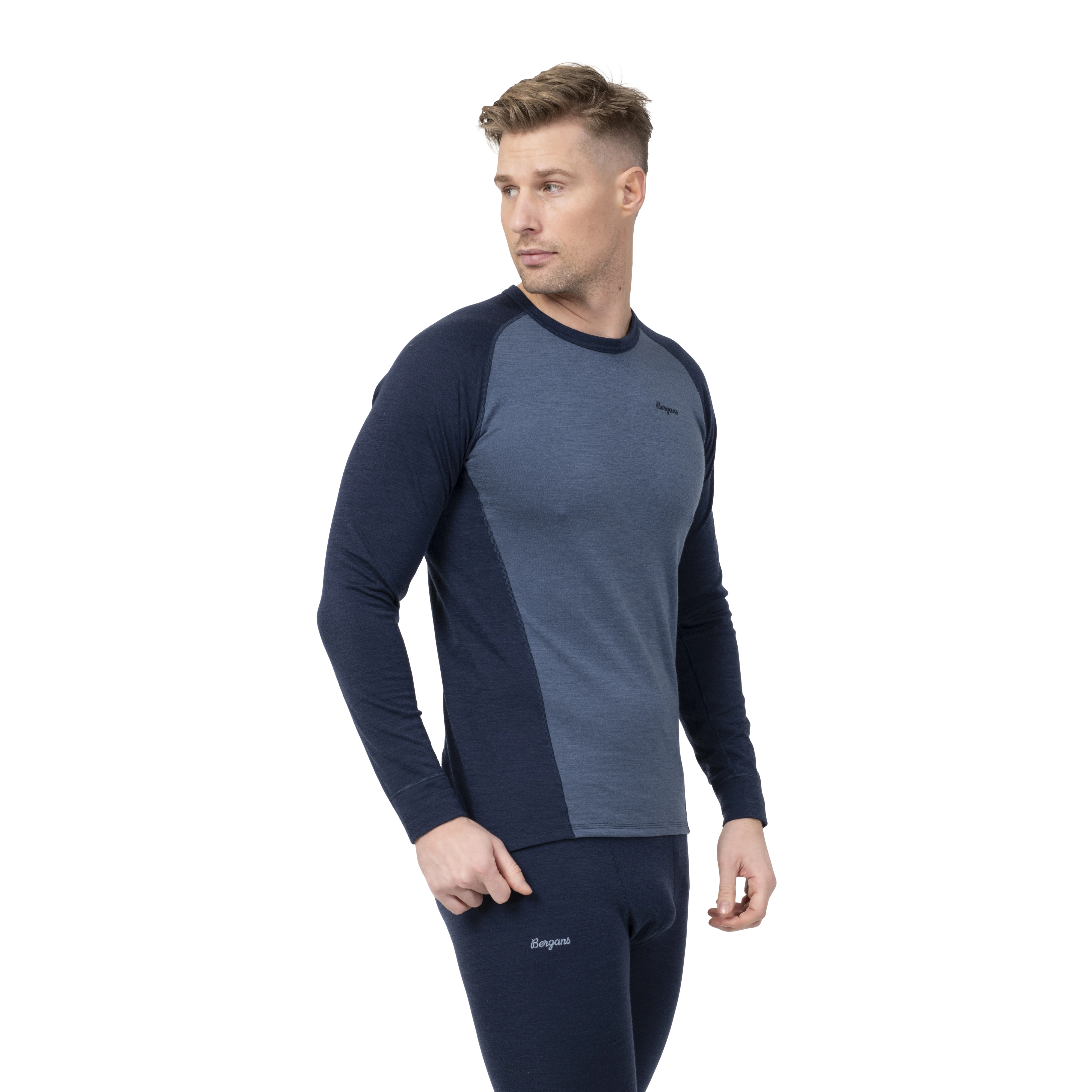 Inner:Dual Merino Long Sleeve Men Granite Blue / Navy Blue
