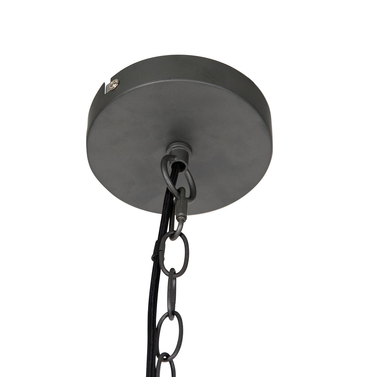 Industriële hanglamp donkergrijs met hout 47 cm - Arthur