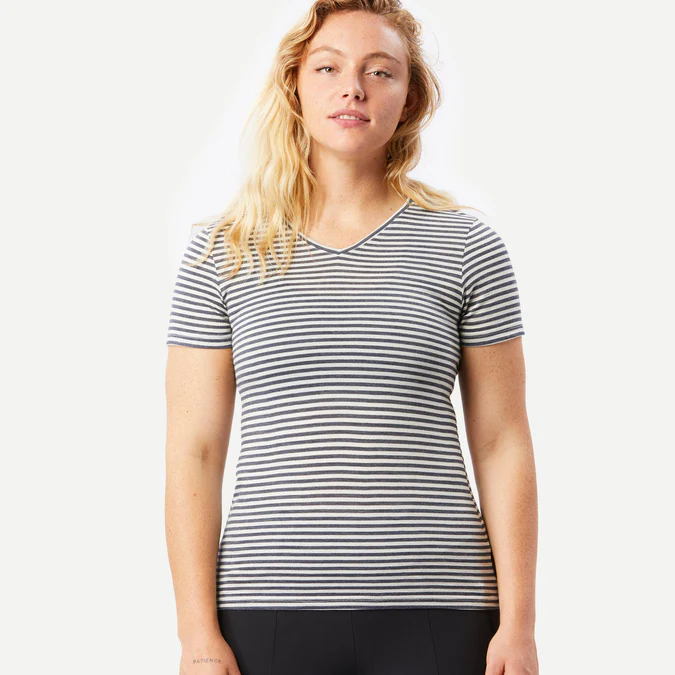 Decathlon Forclaz - Camiseta feminina Forclaz Travel 500 em lã merino