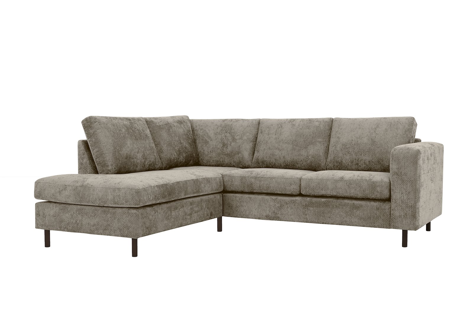 Viken hjørnesofa 2-seter med åpen ende venstre. Tekstil Movie 13/1 Light Khaki. Arm A, Ben 1og skumkomfort