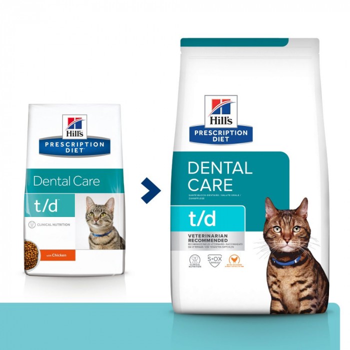 HILL'S Prescription Diet t/d Dental Care au Poulet - Croquettes pour chat