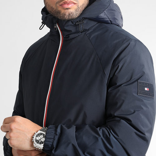 Veste Zippée Capuche Mix Media 8993 Bleu Marine