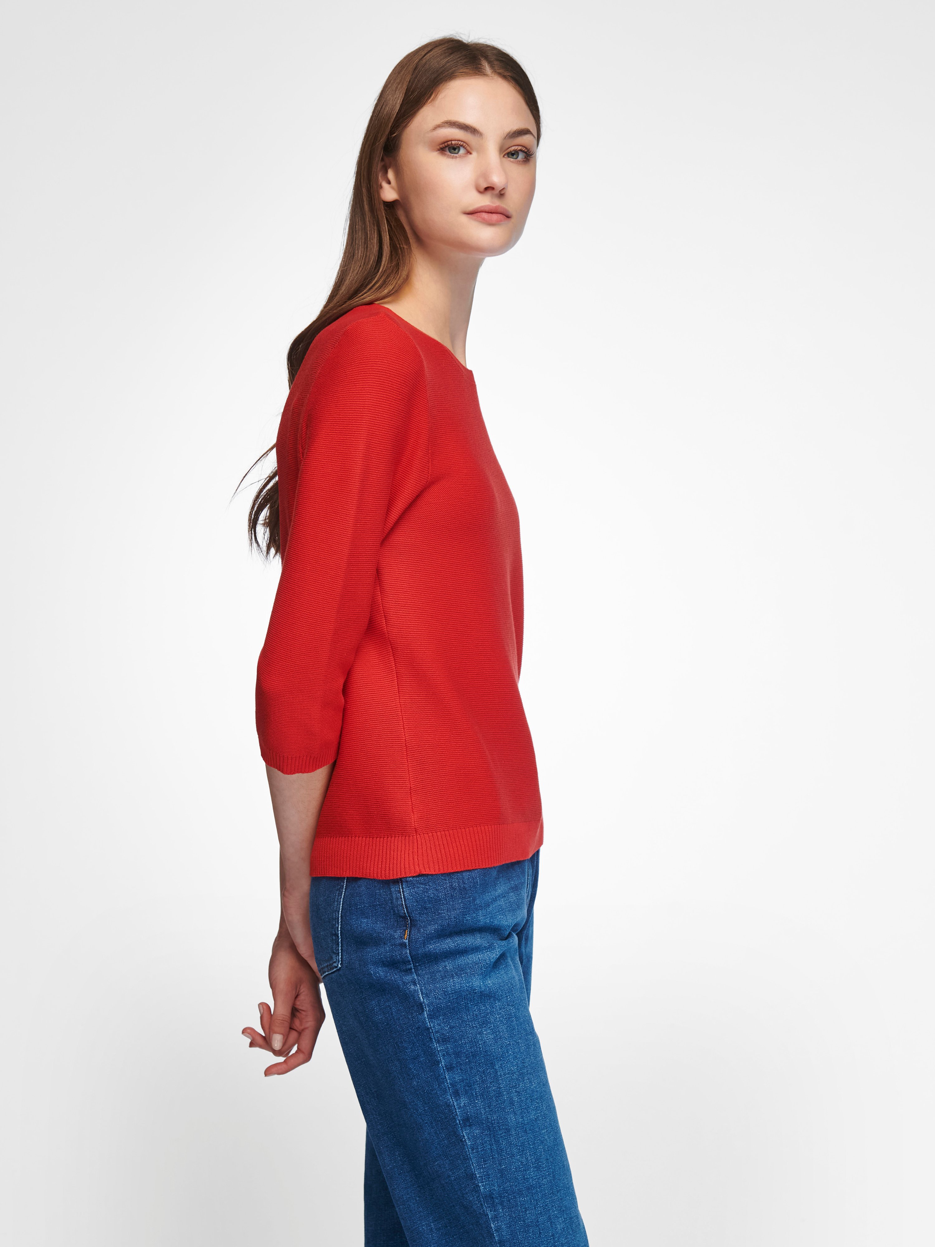 Rundhals-Pullover mit 3/4-Arm