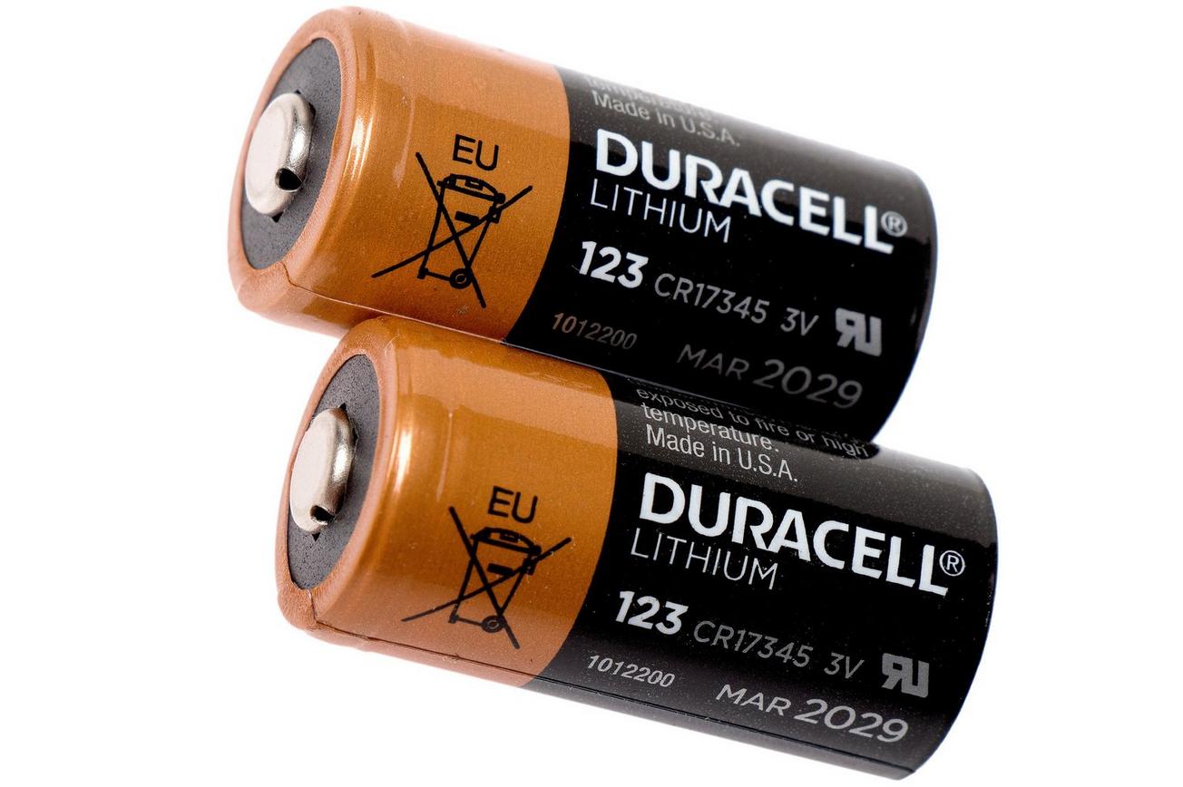 Duracell CR123A batterij, 2 stuks