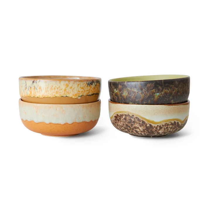 HKliving - 70's Tapas-Schale , Ø 11 cm, drift (4er-Set)