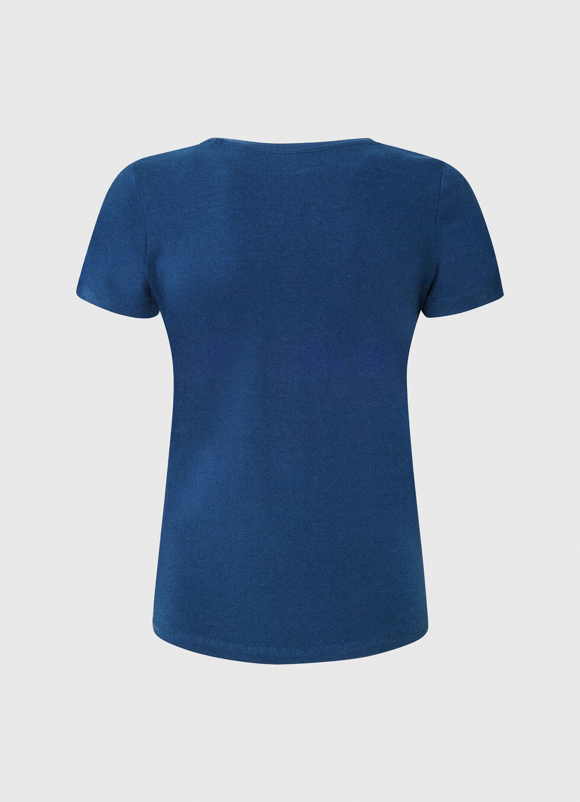 CAMISETA DE LYCRA COM LOGOTIPO ESTAMPADO - azul marinho