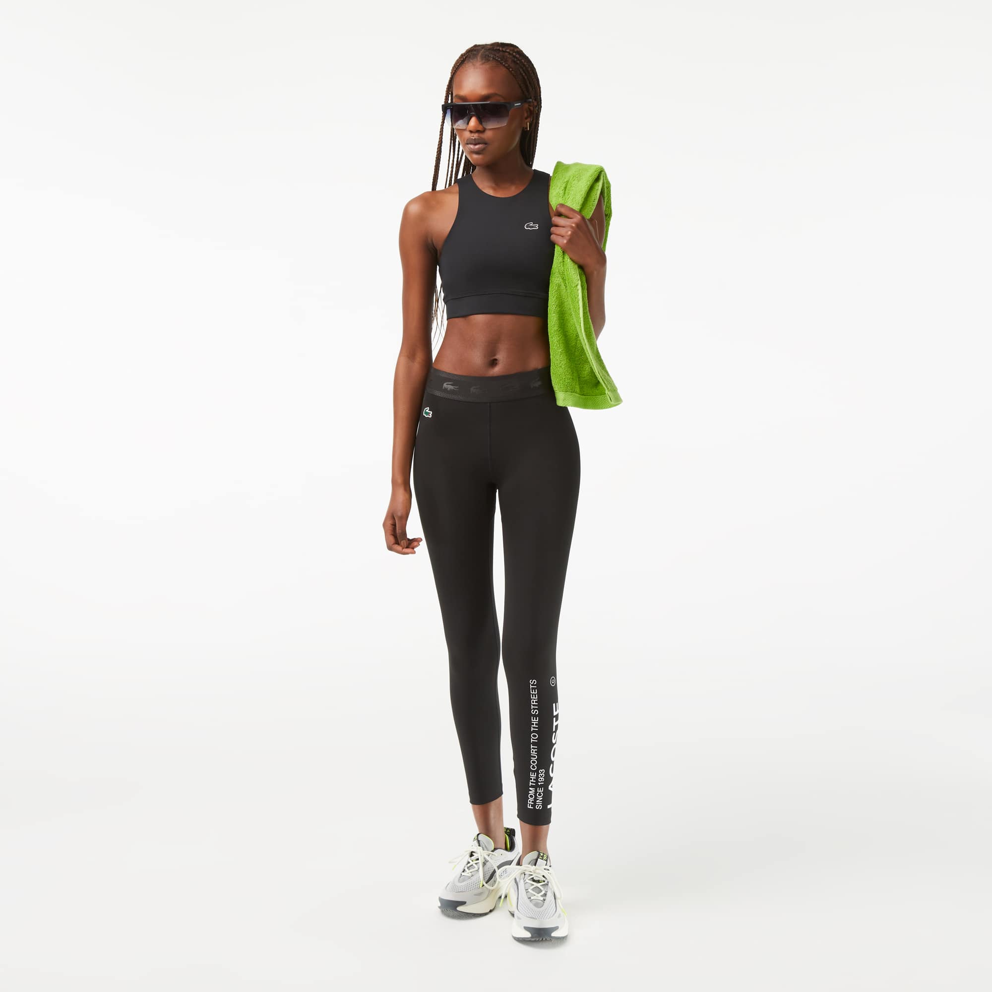 Legging 7/8 femme Lacoste Sport en polyester recyclé Pantalons de survêtement - Noir - Lacoste - Femme