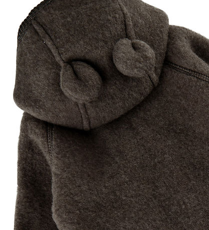 Mikk-Line Køredragt m. H?tte - Uld - Dark Brown Melange