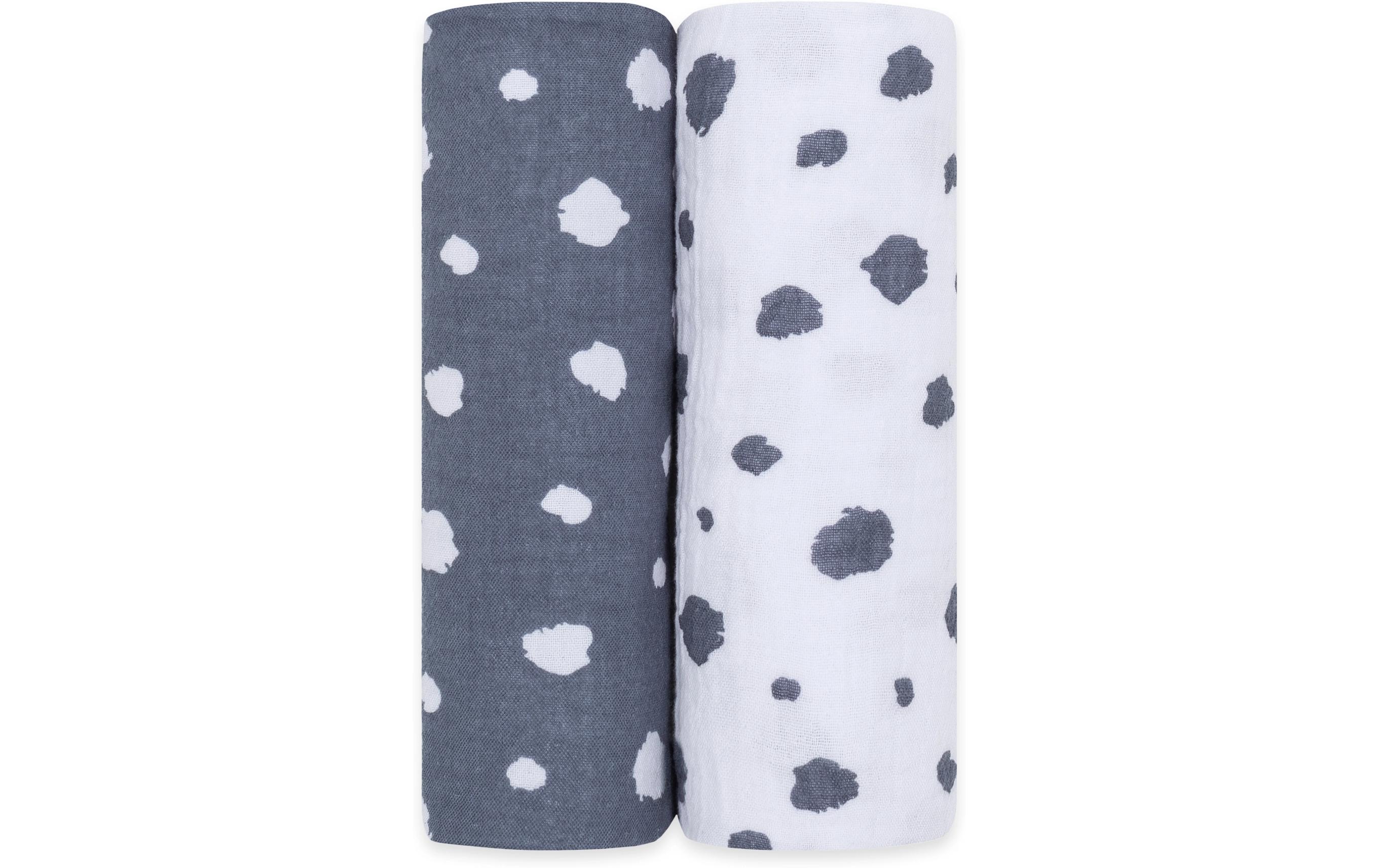 Moltontuch 2er Set Punkte Blau 70 x 70 cmLanglebige und pflegeleichte Spucktücher