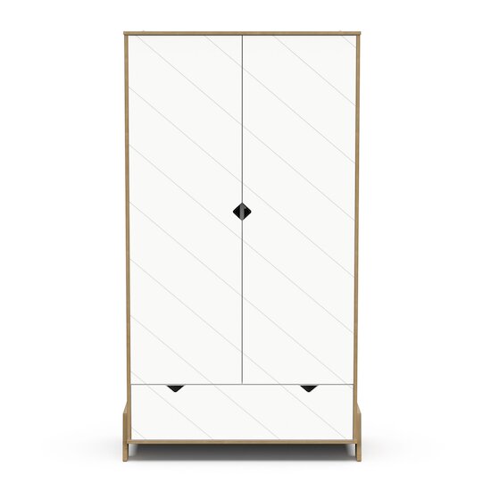Albizia Armoire 2 portes + 1 tiroir   Blanc / chêne        de               CBA Meubles