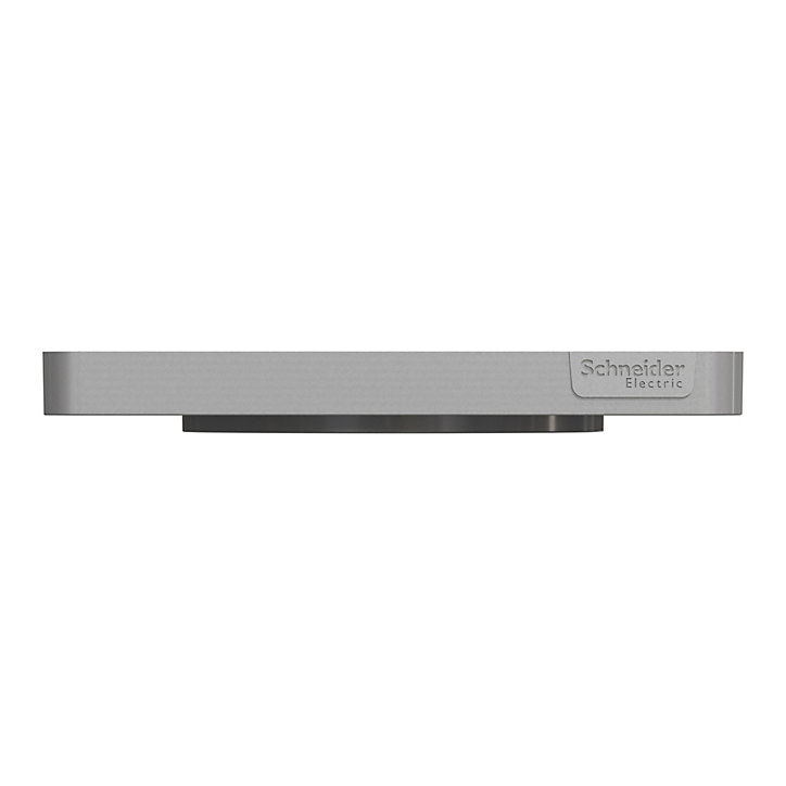 Plaque de finition simple Schneider Electric Odace Touch aluminium brossé liseré aluminium
