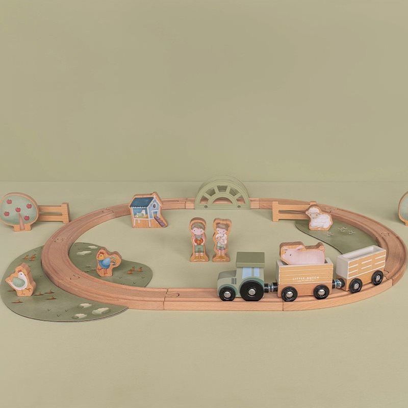 Little Dutch - Treinset - Little Farm - Hout - Inclusief Figuren en Dieren
