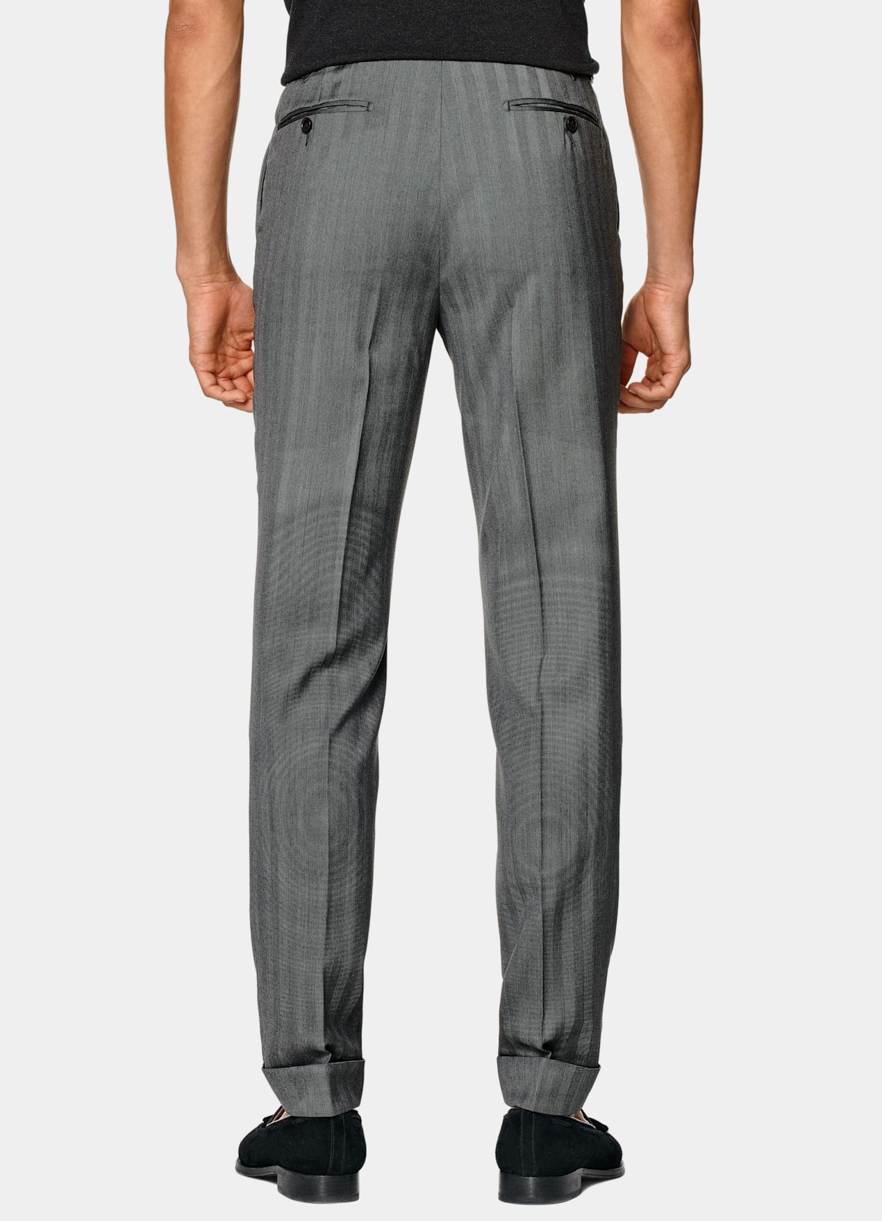 Costume Havana coupe Tailored gris moyen à chevrons
