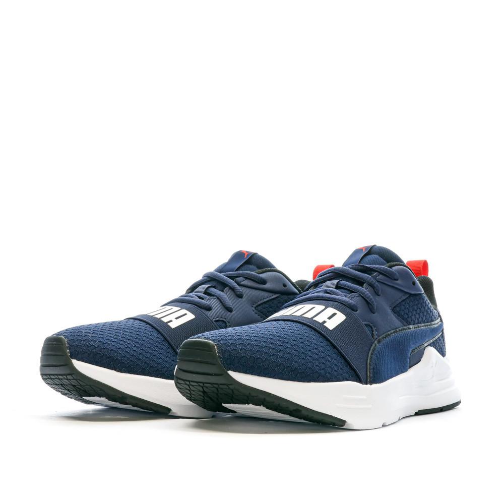Puma Baskets Marines/Blanches/Rouges Garçon Puma Wired