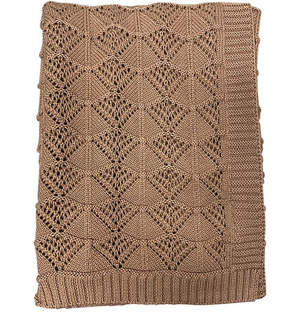 N?rgaard Madsens Plaid - 75x100 cm - Strikket - Karamel