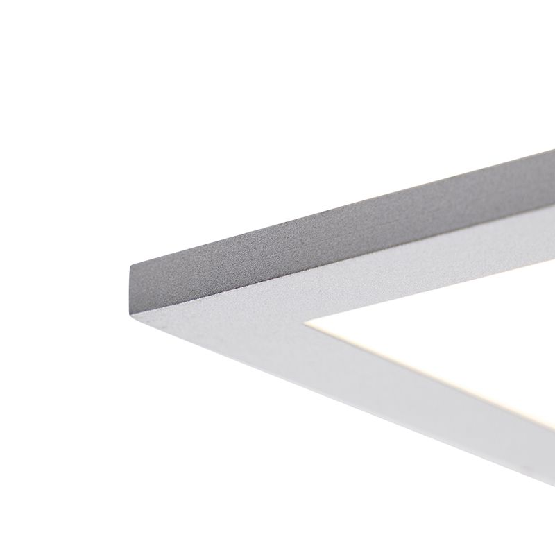 Modern LED paneel staal 80 cm incl. LED - Liv