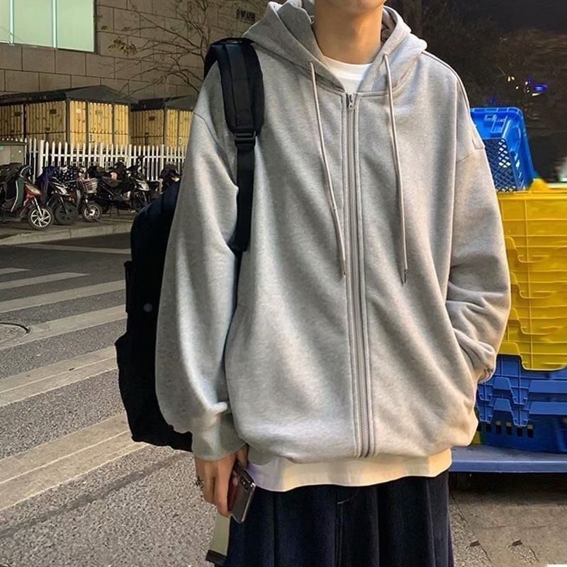 Cowpow - Effen hoodie met rits