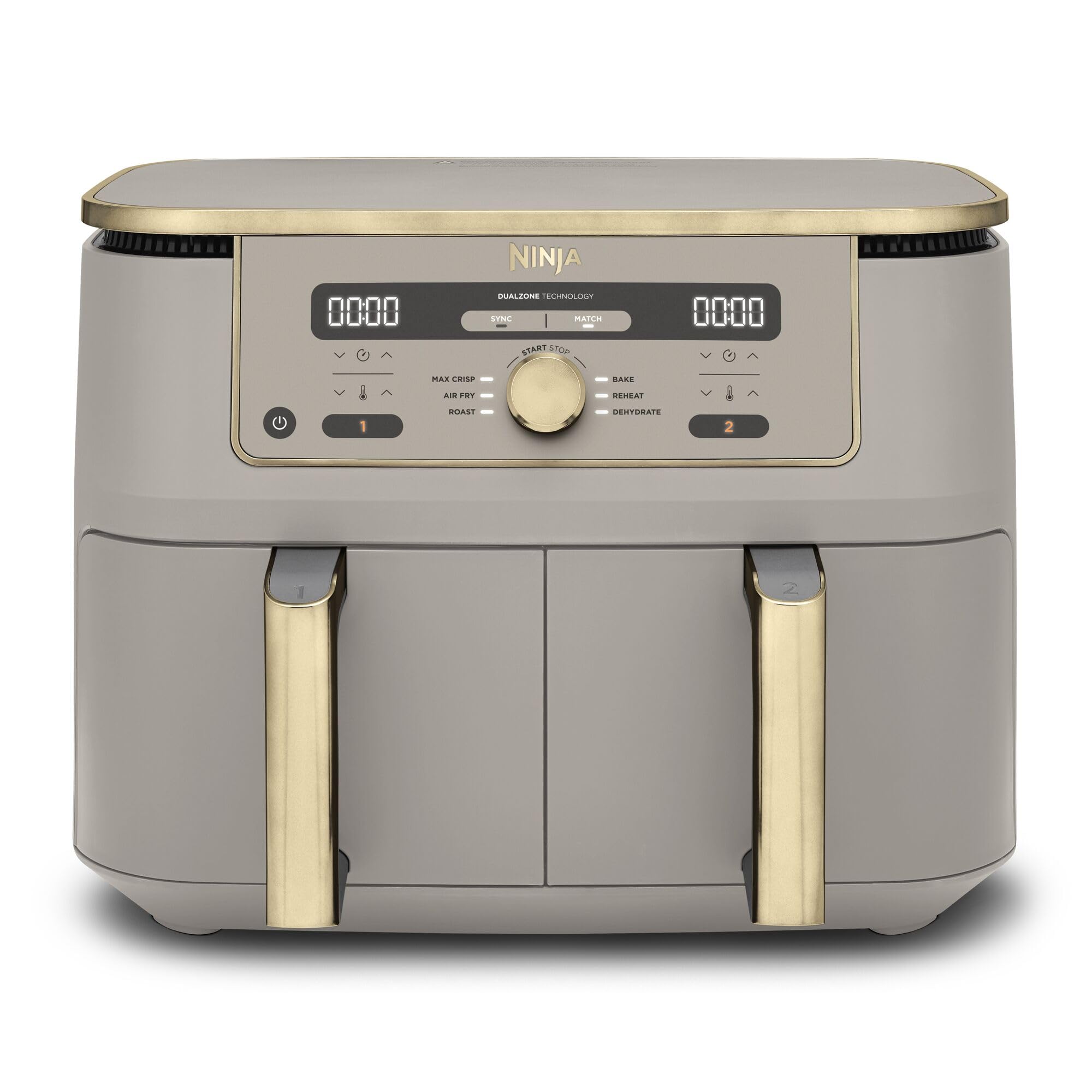 NINJA Dual Zone Max Air Fryer 2 Compartiments, Capacité Familiale de 9,5L, Max 240°C, Air Fryer 6-en1, Pièces Antiadésives Amovibles Lavables Au Lave-
