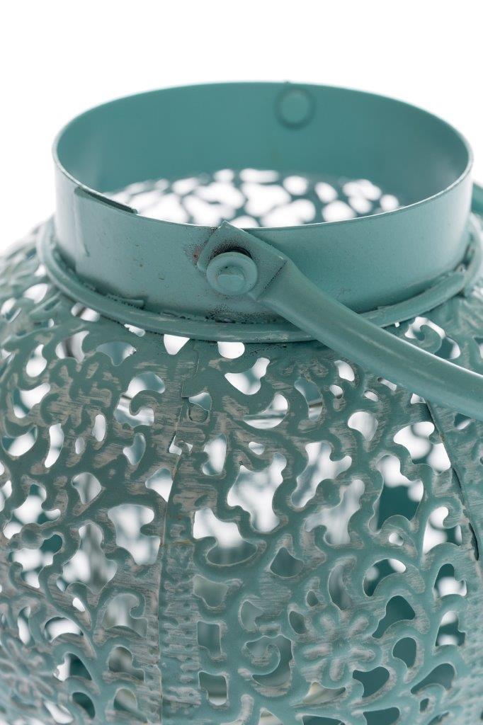 Orient-Laterne LUBINA - pastellblau - Metall