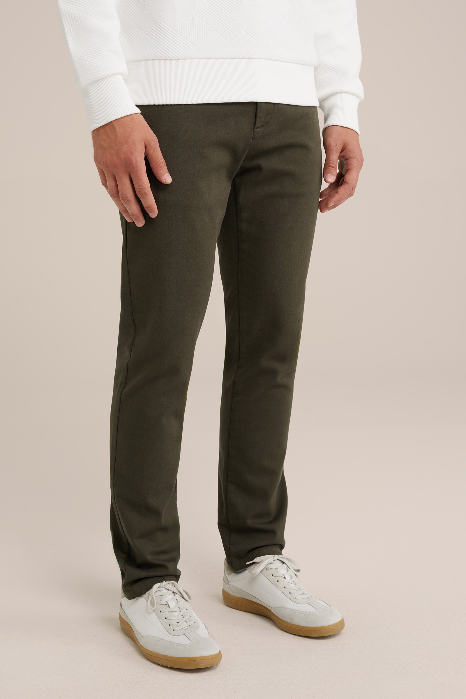 slim fit chino van jog kwaliteit Fundamentals Legergroen