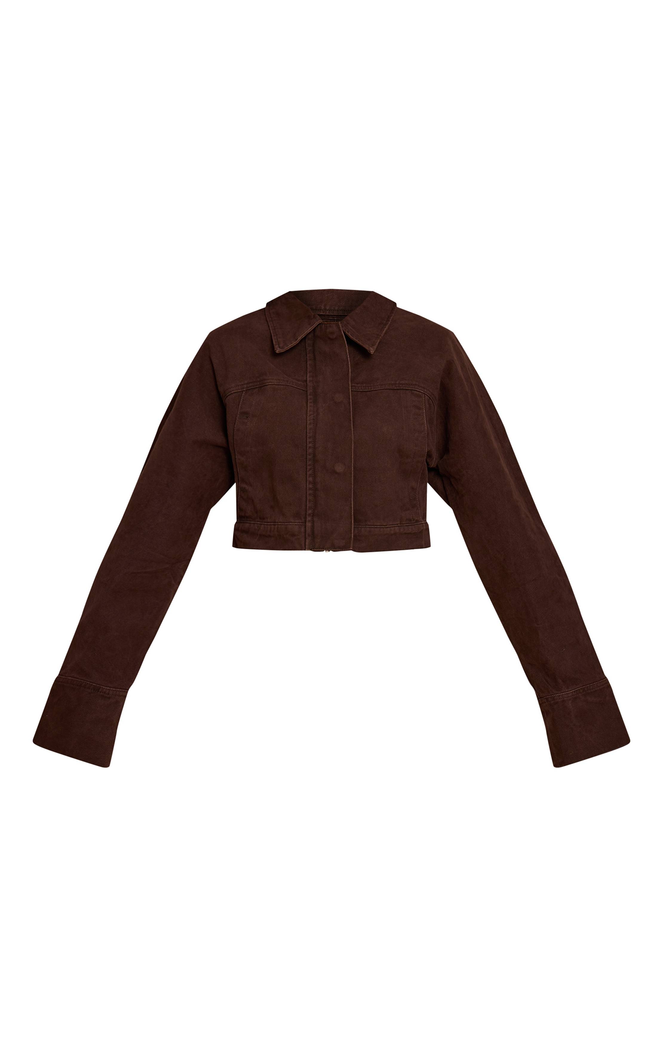 Chocolat Veste En Jean À Patte De Boutonnage Dissimulée