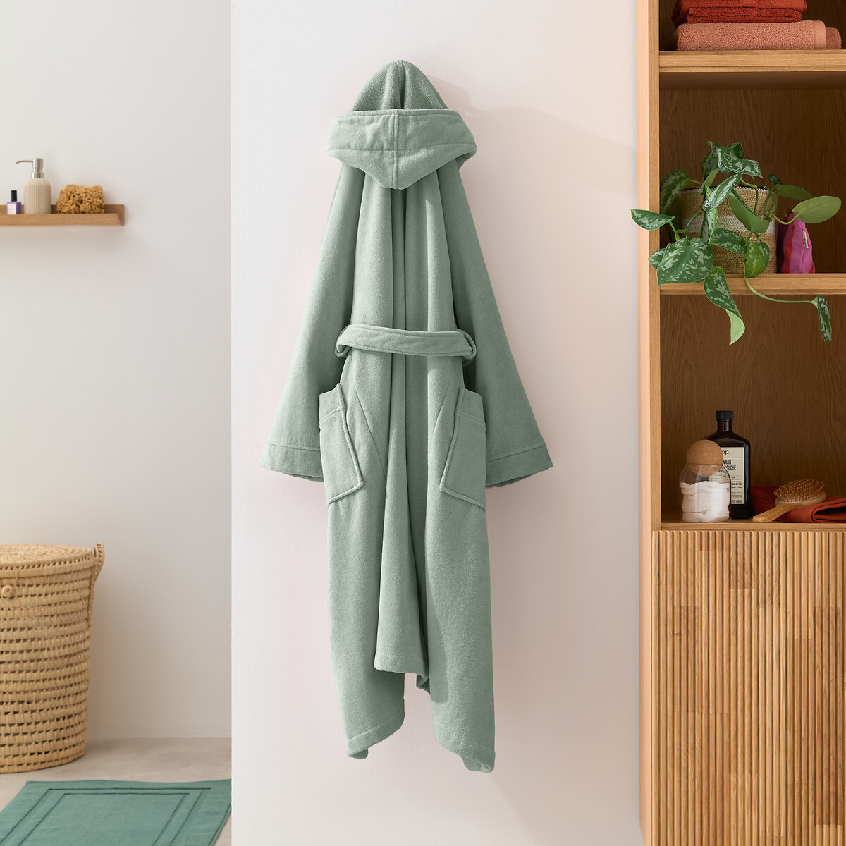 LA REDOUTE INTERIEURS<br>Roupão com capuz em veludo felpudo 450 g/m², Trizie