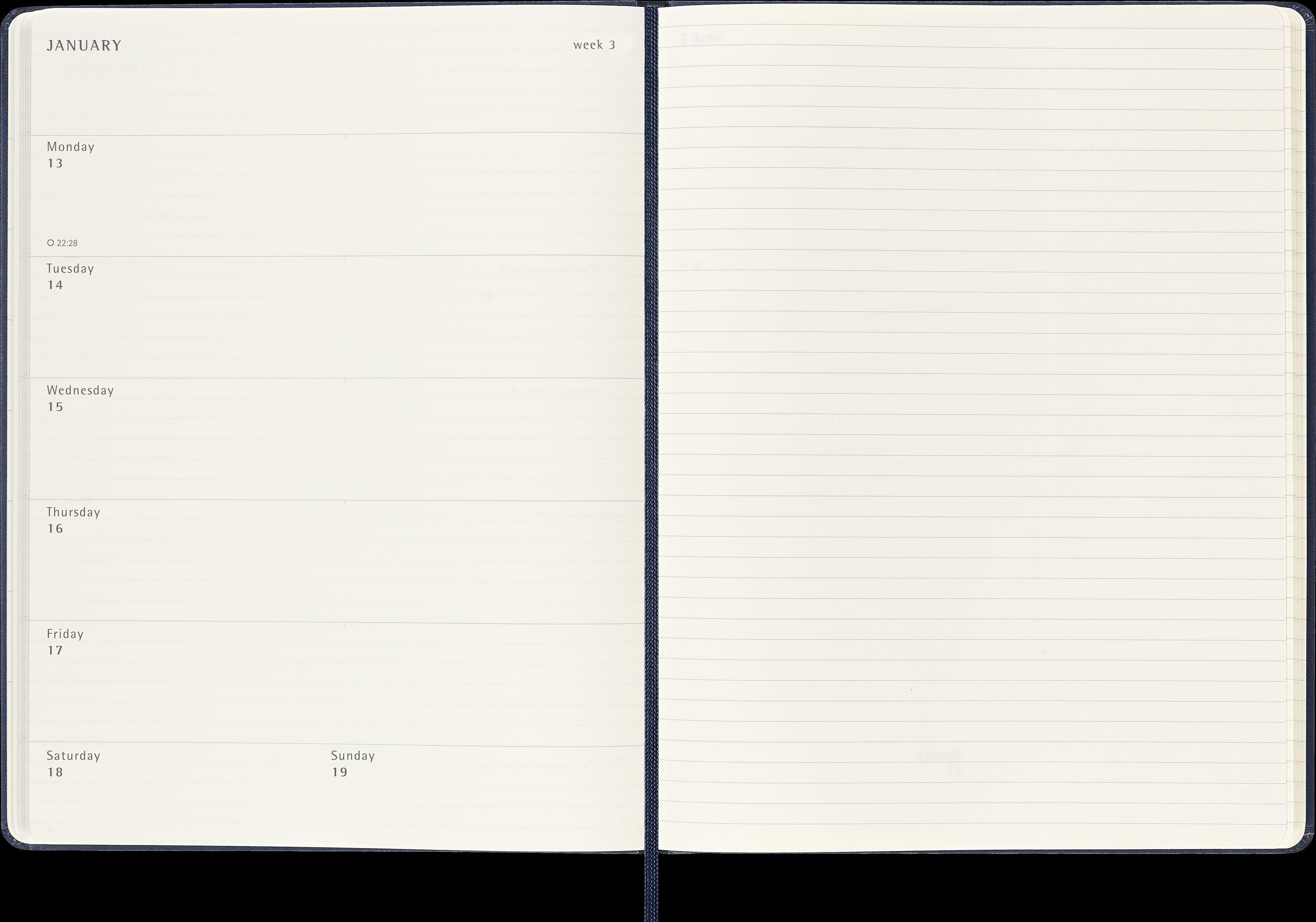 Moleskine 12 Monate Wochen Notizkalender 2025, XL