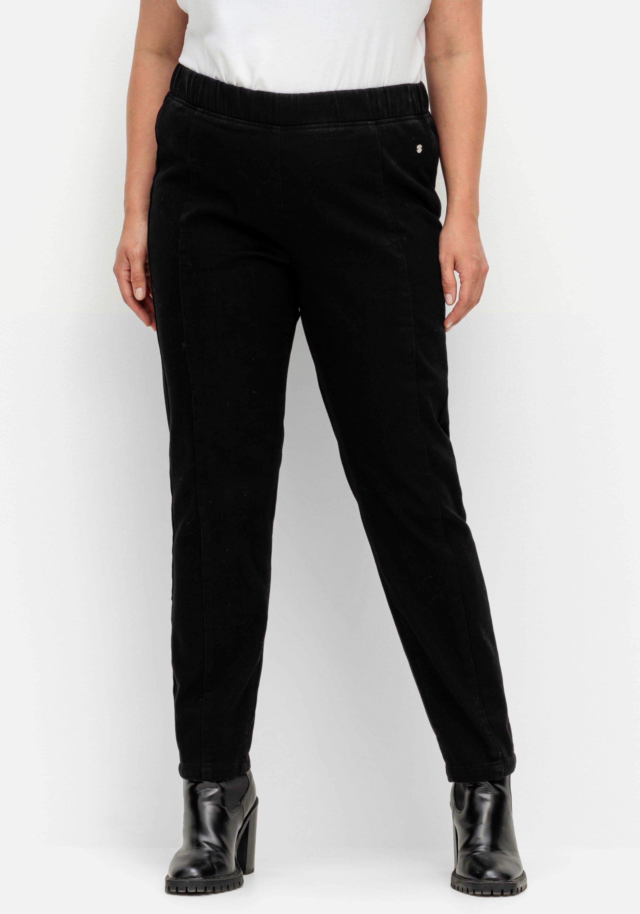 Schmale Thermohose mit Gummibund, innen angeraut