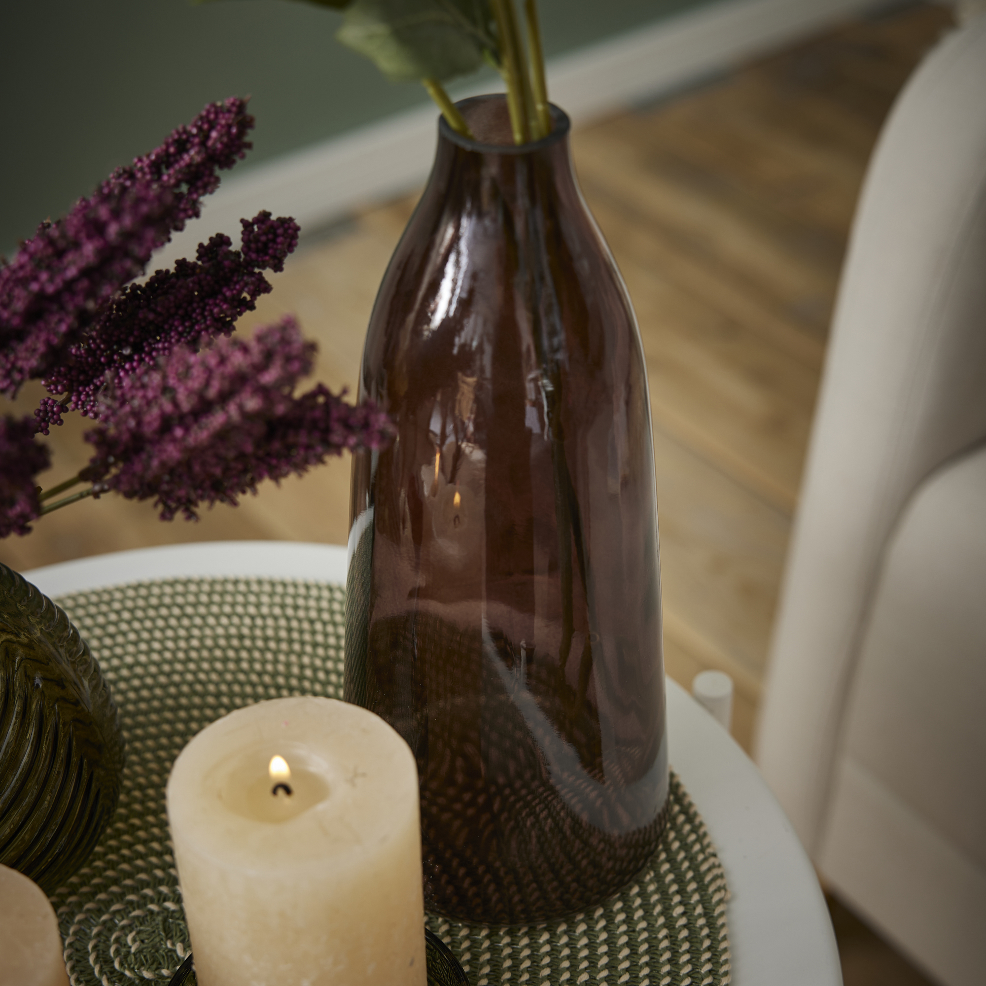 Flaschenvase Farbe, dunkelbraun, 12 x 27 cm