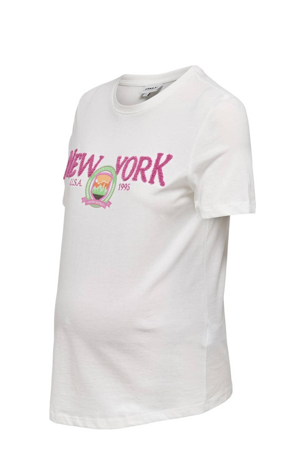 ONLY MATERNITY zwangerschapsshirt OLMGOLDIE met printopdruk wit