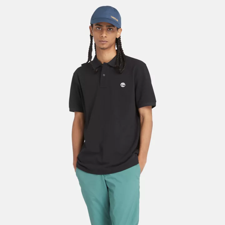 Polo en piqué Millers River pour homme en noir