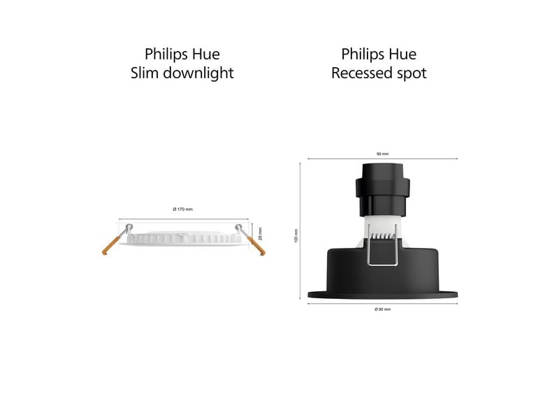 Philips Hue White & Color Ambiance Slim Recessed 170 mm wei Smarte Hue-Einbauleuchte