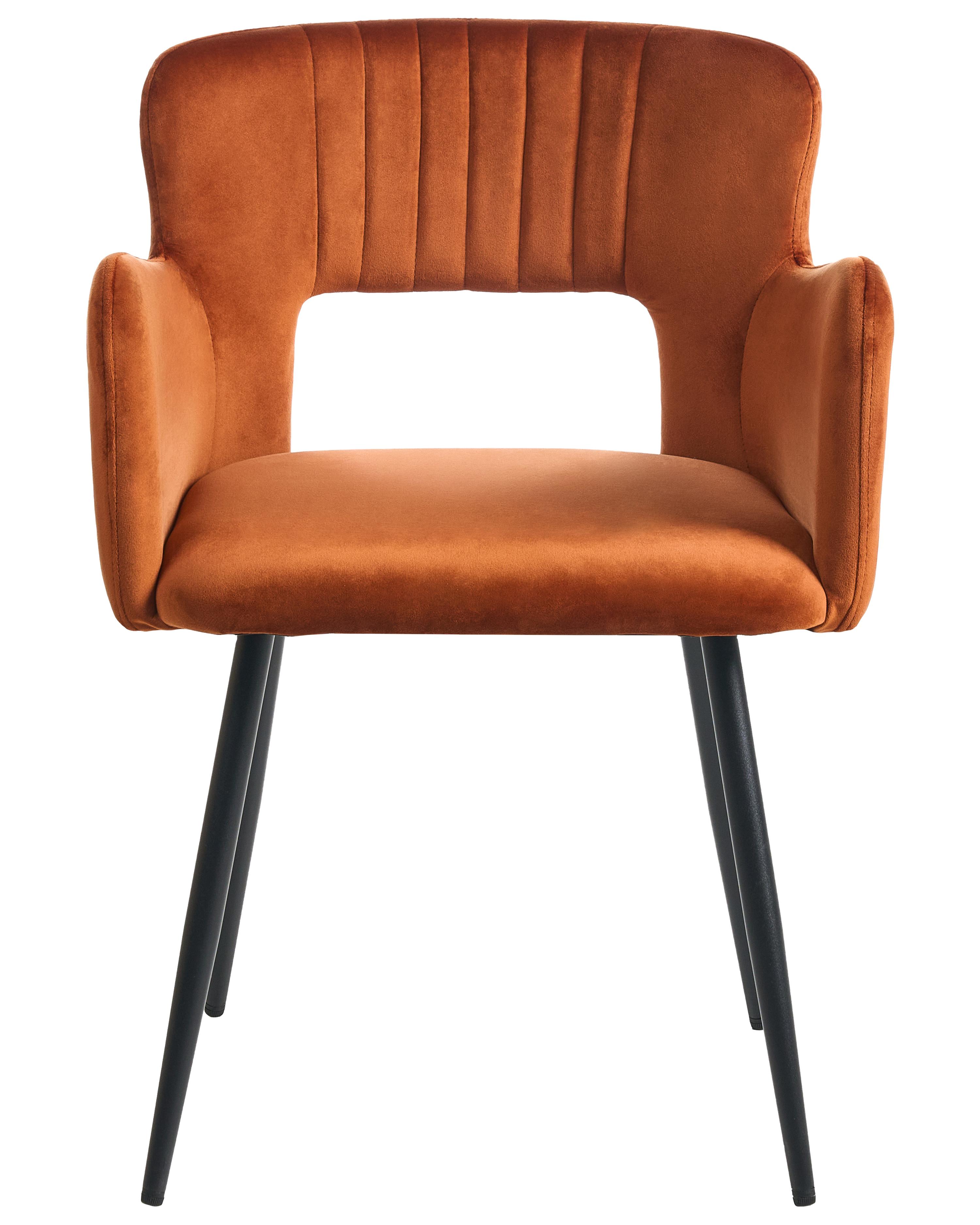 Set van 2 eetkamerstoelen SANILAC Fluweel Oranje