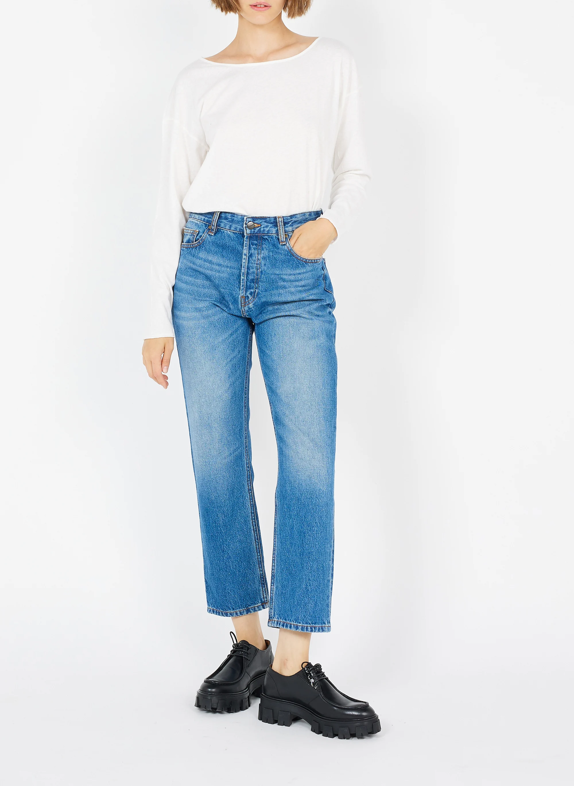 Mocassins en cuir lisse | Noir