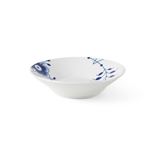Royal Copenhagen Blå Mega Riflet Dyb Tallerken, White/Blue, Ø21 cm