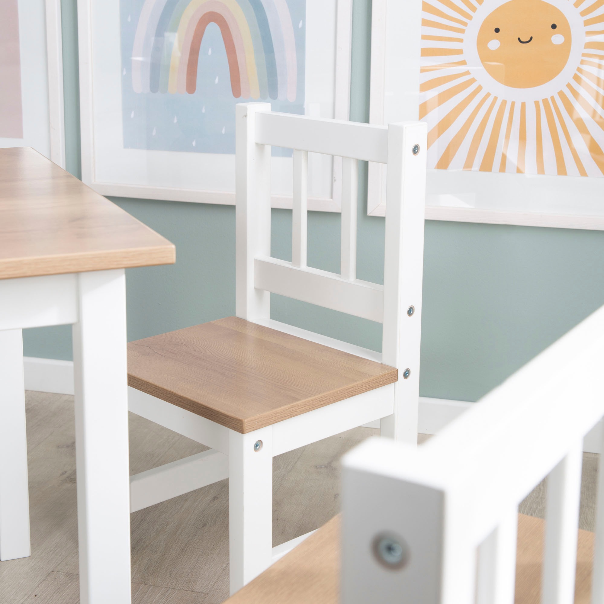 roba® Kindersitzgruppe »Woody, Holzdekor/weiss« 3 Stk. tlg.