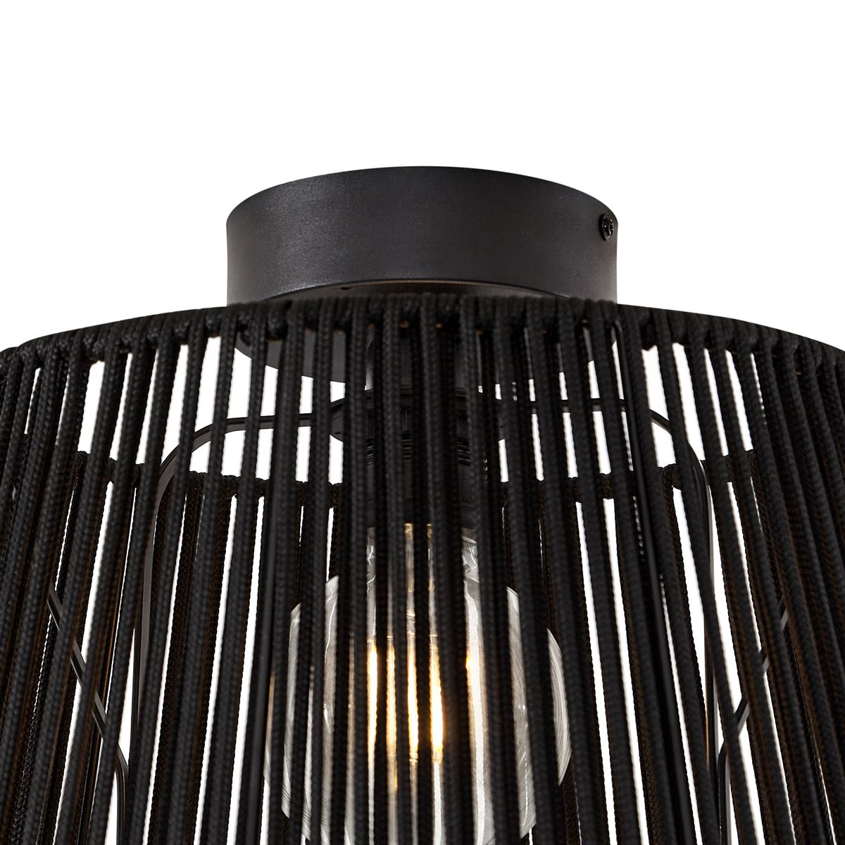Japandi buiten plafondlamp met zwart touw IP54 - Jayla
