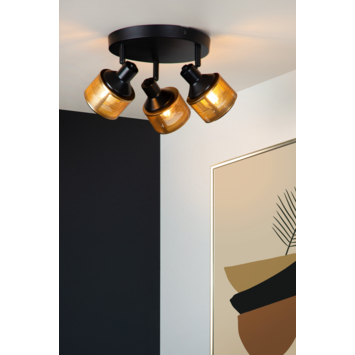 Lucide RAFA plafondspot Ø 35 cm Zwart