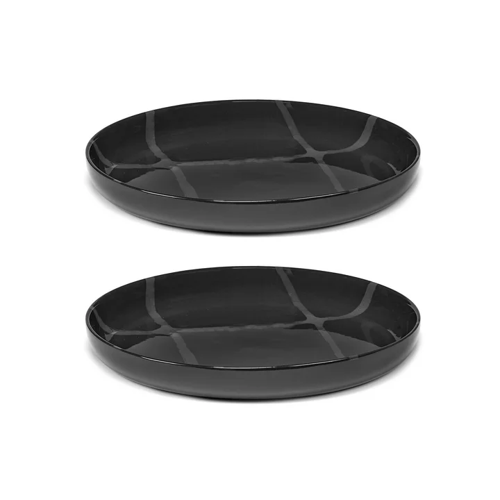 Serax - Zuma tiefer Teller by Kelly Wearstler, Ø 25,5 cm, Pacific / grau (2er-Set)